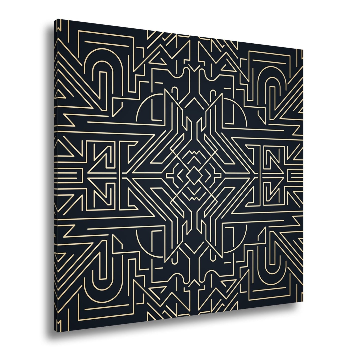 Leinwandbild Goldene Linien bilden ein kunstvolles, geometrisches Labyrinth - deyoli