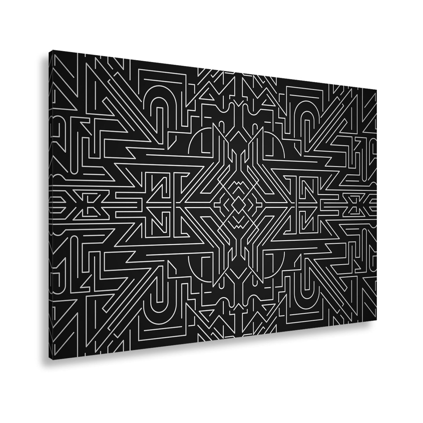 Leinwandbild Goldene Linien bilden ein kunstvolles, geometrisches Labyrinth - deyoli