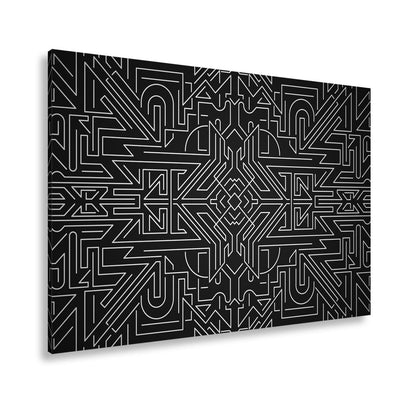 Leinwandbild Goldene Linien bilden ein kunstvolles, geometrisches Labyrinth - deyoli