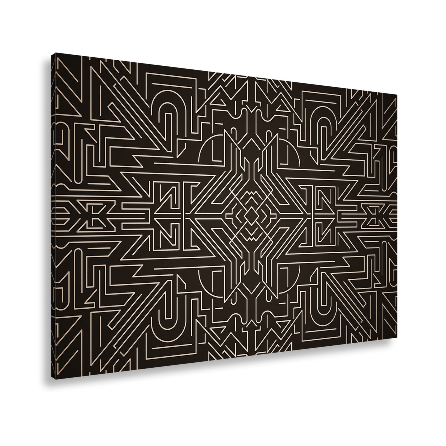 Leinwandbild Goldene Linien bilden ein kunstvolles, geometrisches Labyrinth - deyoli