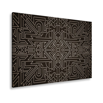 Leinwandbild Goldene Linien bilden ein kunstvolles, geometrisches Labyrinth - deyoli