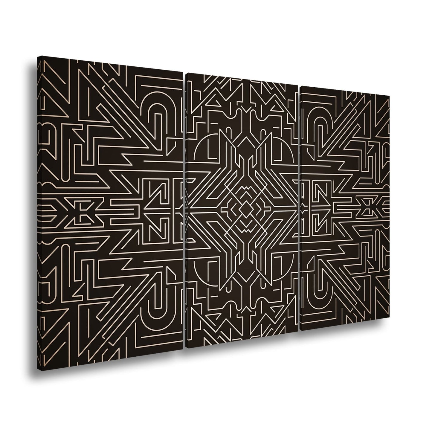Leinwandbild Goldene Linien bilden ein kunstvolles, geometrisches Labyrinth - deyoli