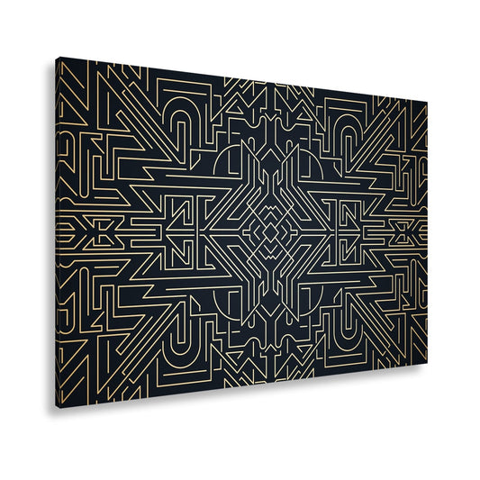 Leinwandbild Goldene Linien bilden ein kunstvolles, geometrisches Labyrinth - deyoli