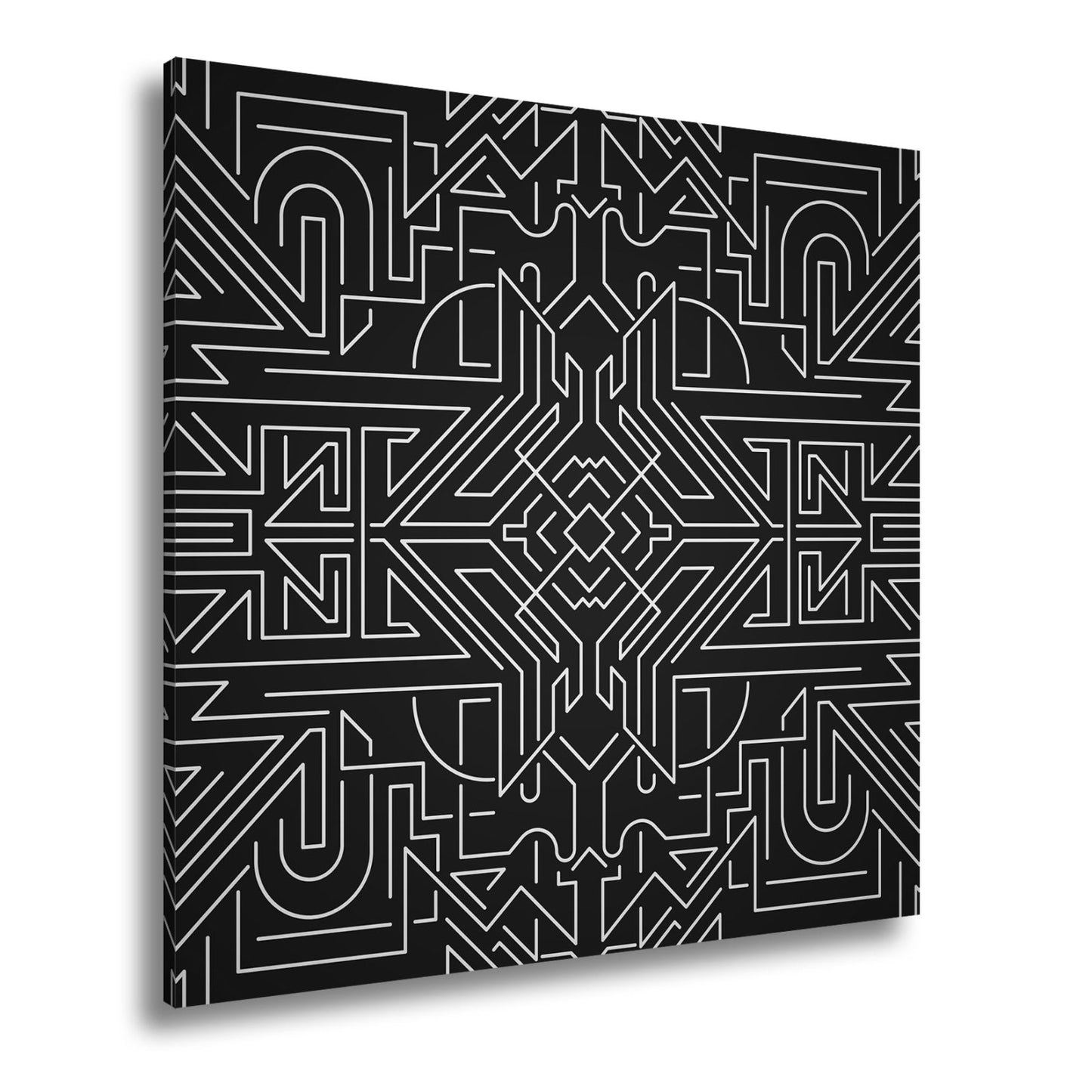 Leinwandbild Goldene Linien bilden ein kunstvolles, geometrisches Labyrinth - deyoli