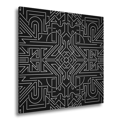 Leinwandbild Goldene Linien bilden ein kunstvolles, geometrisches Labyrinth - deyoli