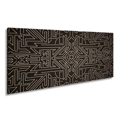 Leinwandbild Goldene Linien bilden ein kunstvolles, geometrisches Labyrinth - deyoli