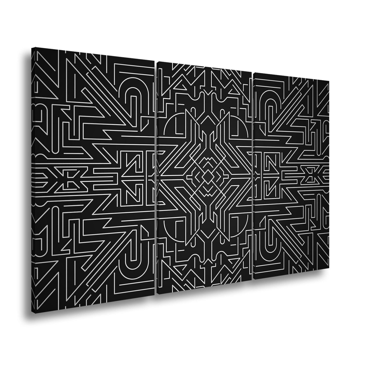 Leinwandbild Goldene Linien bilden ein kunstvolles, geometrisches Labyrinth - deyoli
