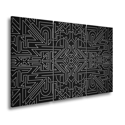 Leinwandbild Goldene Linien bilden ein kunstvolles, geometrisches Labyrinth - deyoli