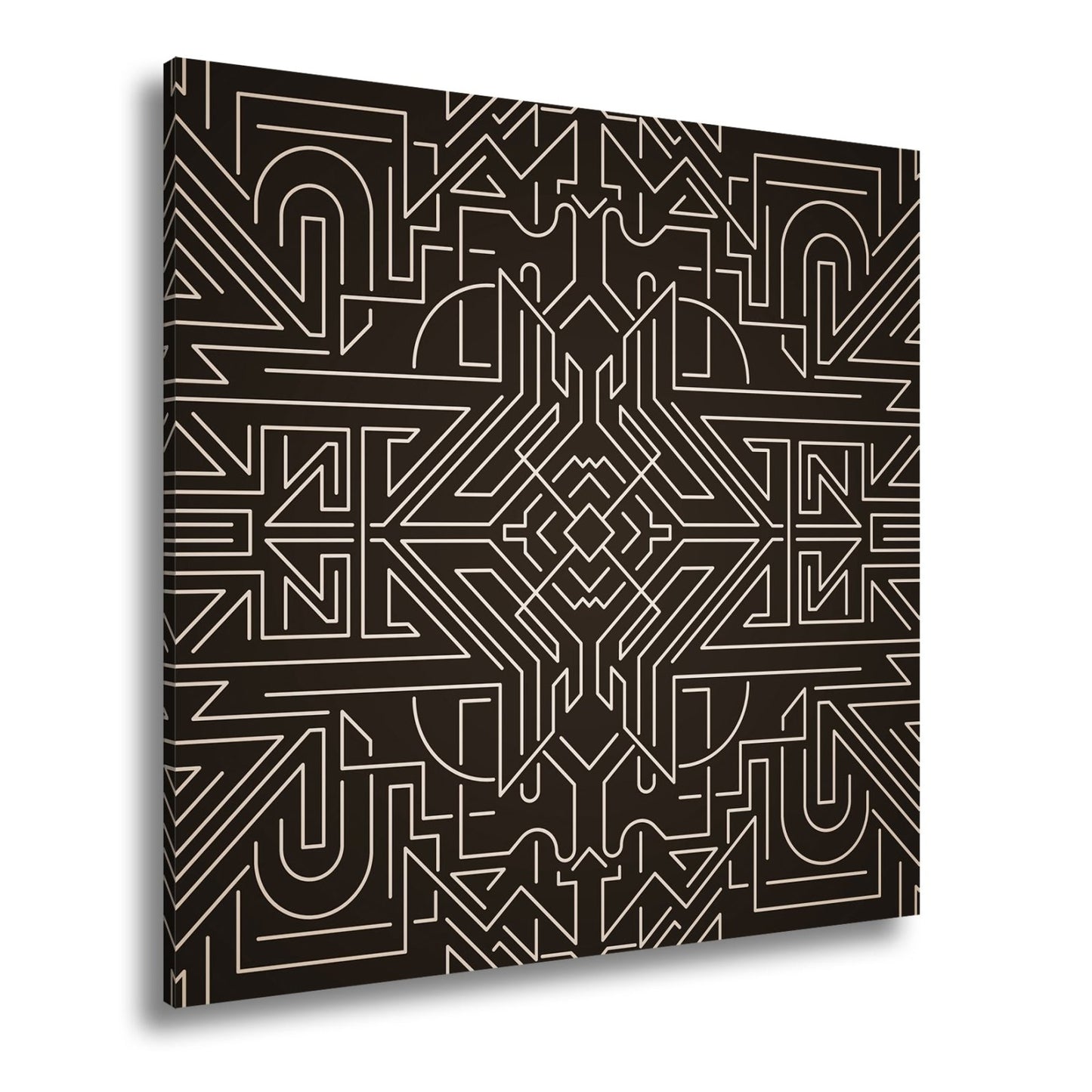Leinwandbild Goldene Linien bilden ein kunstvolles, geometrisches Labyrinth - deyoli