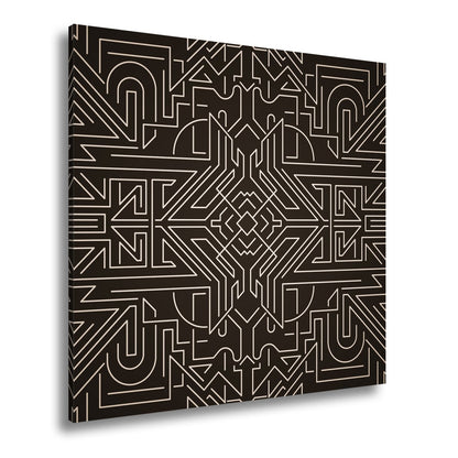 Leinwandbild Goldene Linien bilden ein kunstvolles, geometrisches Labyrinth - deyoli
