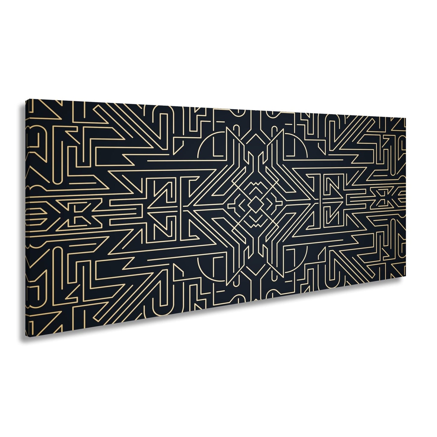 Leinwandbild Goldene Linien bilden ein kunstvolles, geometrisches Labyrinth - deyoli