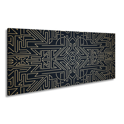 Leinwandbild Goldene Linien bilden ein kunstvolles, geometrisches Labyrinth - deyoli