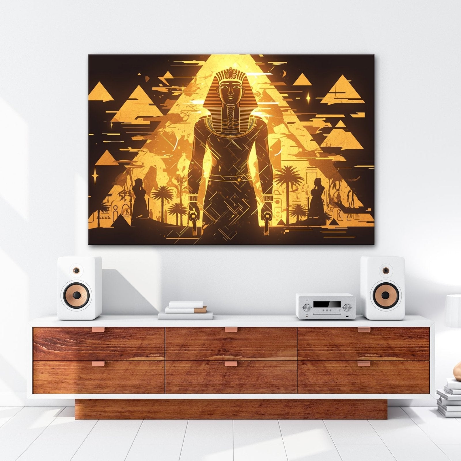 Leinwandbild Goldene Pharaonenenergie im mystischen Wüstenlicht - deyoli
