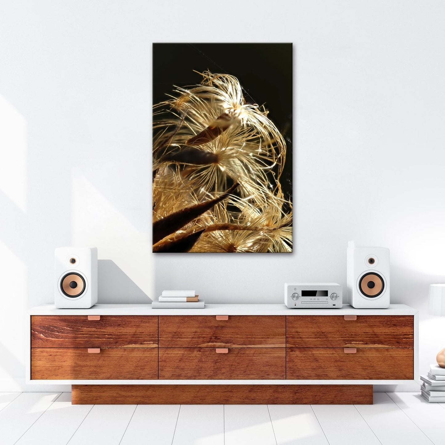 Leinwandbild Goldener Flaum im Licht – zartes Spiel der Natur. - deyoli