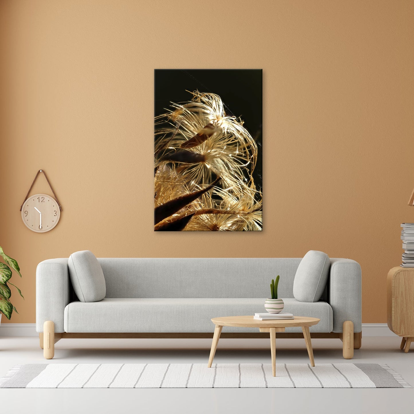 Leinwandbild Goldener Flaum im Licht – zartes Spiel der Natur. - deyoli