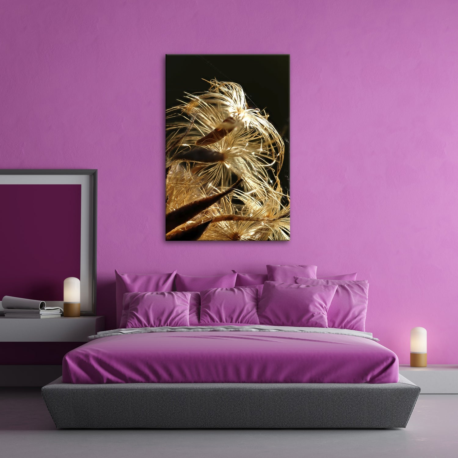 Leinwandbild Goldener Flaum im Licht – zartes Spiel der Natur. - deyoli