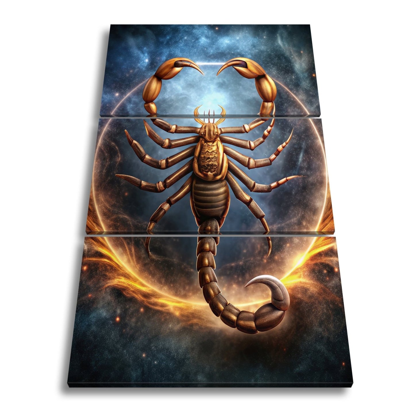Leinwandbild Goldener Skorpion – Kosmischer Hintergrund XXL Wandbild - deyoli
