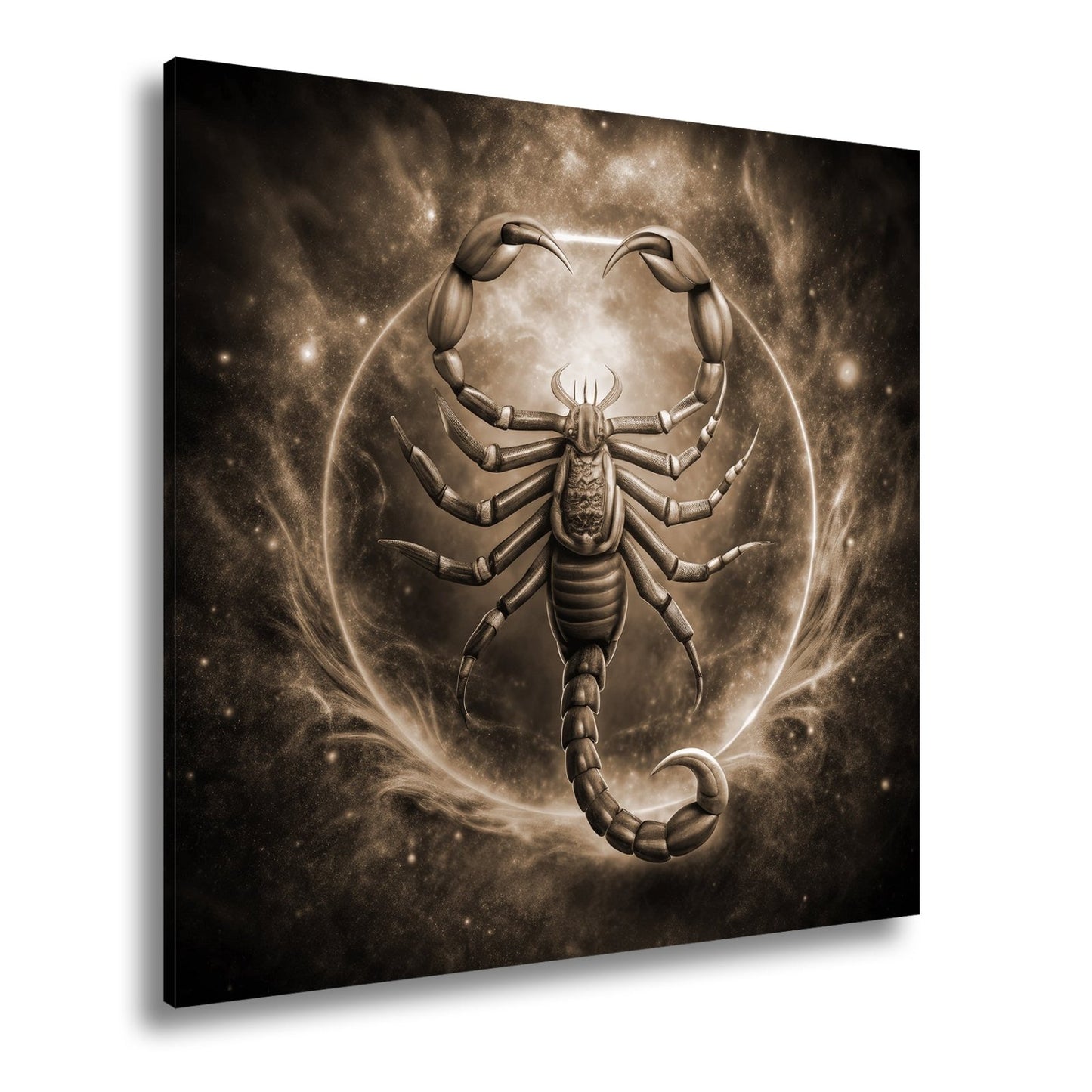 Leinwandbild Goldener Skorpion – Kosmischer Hintergrund XXL Wandbild - deyoli