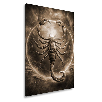 Leinwandbild Goldener Skorpion – Kosmischer Hintergrund XXL Wandbild - deyoli