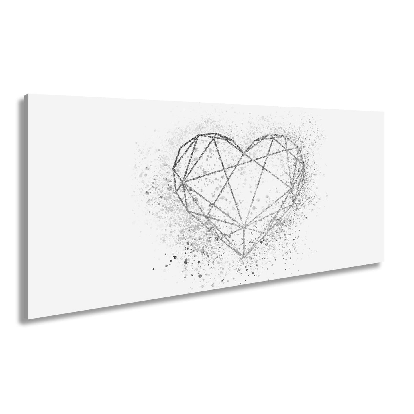 Leinwandbild Goldenes Linienherz im schimmernden Splatter - Design - deyoli