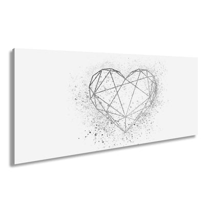 Leinwandbild Goldenes Linienherz im schimmernden Splatter - Design - deyoli