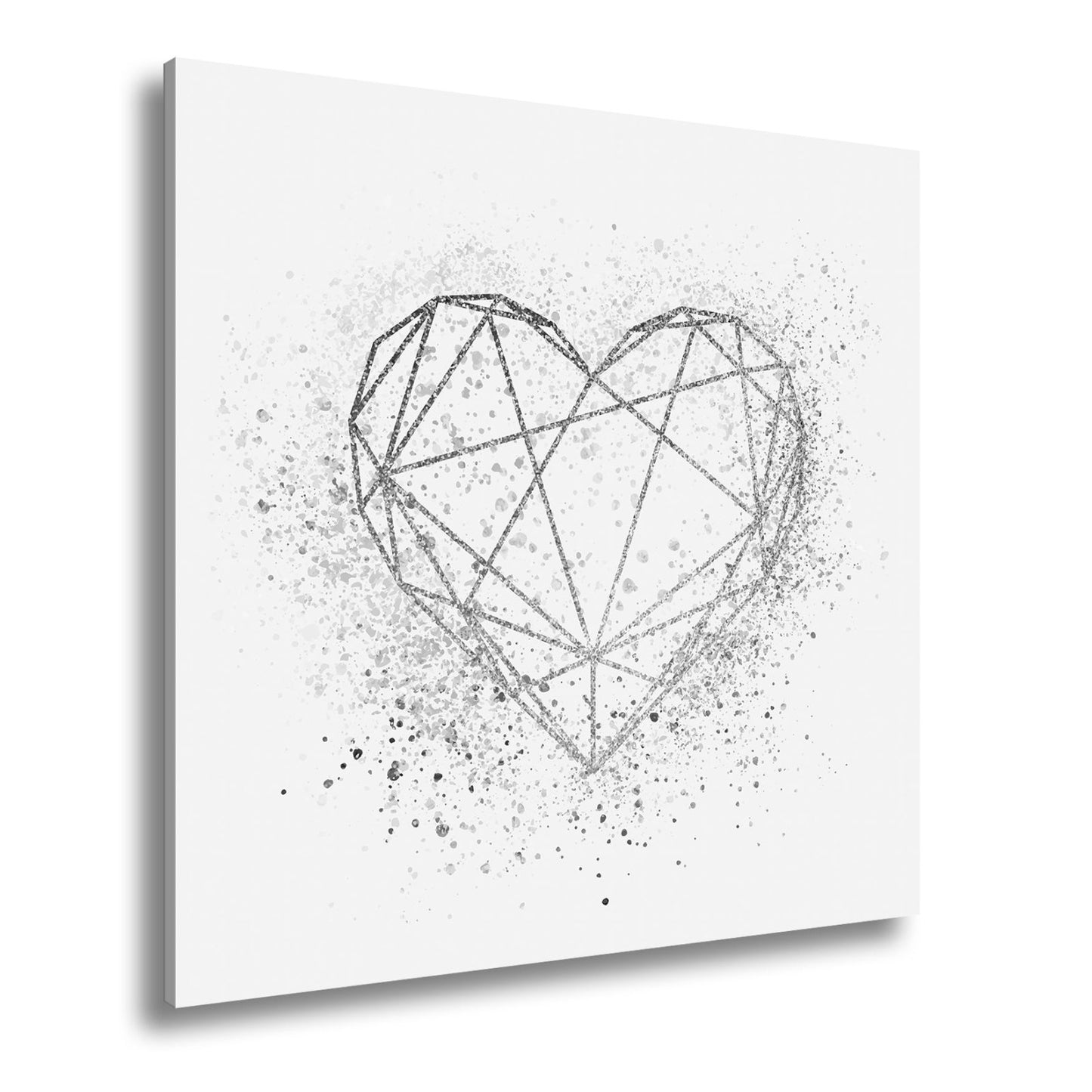 Leinwandbild Goldenes Linienherz im schimmernden Splatter - Design - deyoli