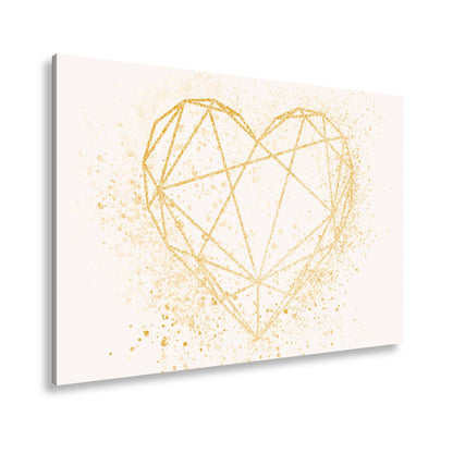 Leinwandbild Goldenes Linienherz im schimmernden Splatter - Design - deyoli