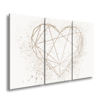 Leinwandbild Goldenes Linienherz im schimmernden Splatter - Design - deyoli