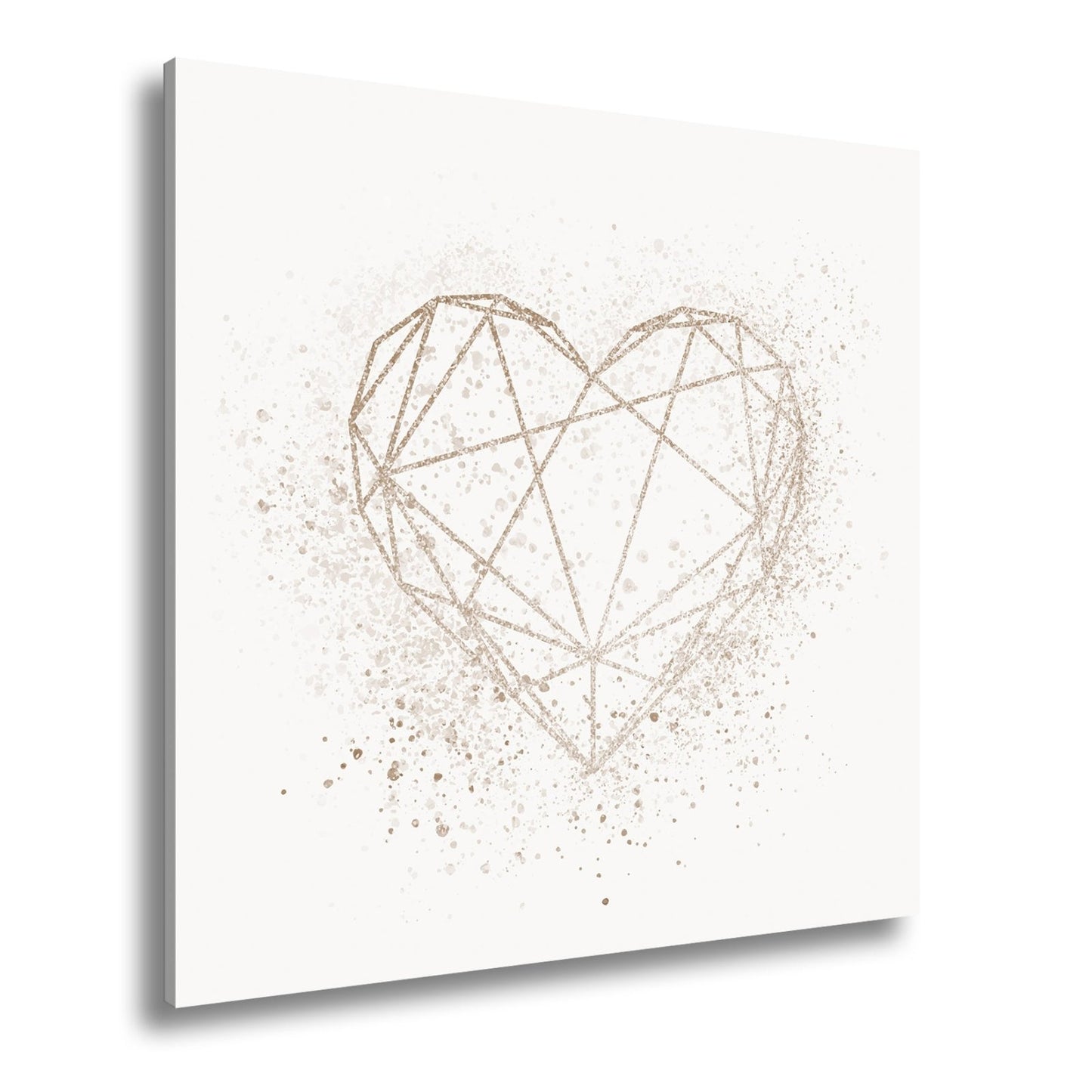 Leinwandbild Goldenes Linienherz im schimmernden Splatter - Design - deyoli