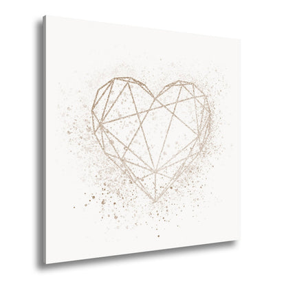 Leinwandbild Goldenes Linienherz im schimmernden Splatter - Design - deyoli