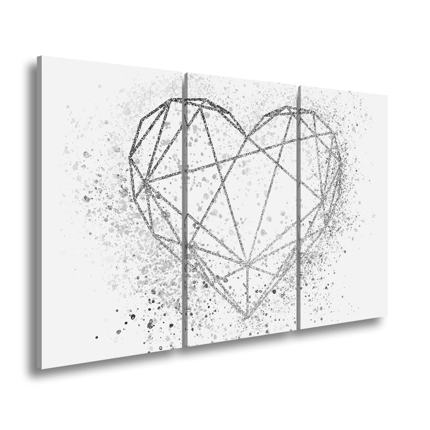 Leinwandbild Goldenes Linienherz im schimmernden Splatter - Design - deyoli