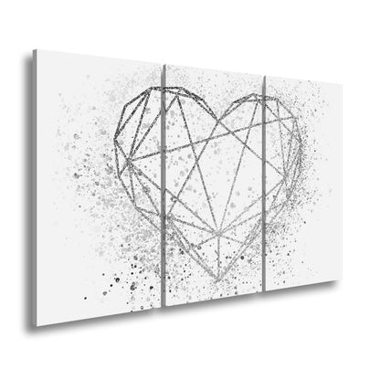 Leinwandbild Goldenes Linienherz im schimmernden Splatter - Design - deyoli