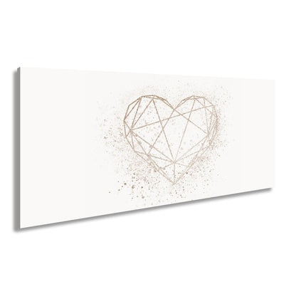 Leinwandbild Goldenes Linienherz im schimmernden Splatter - Design - deyoli