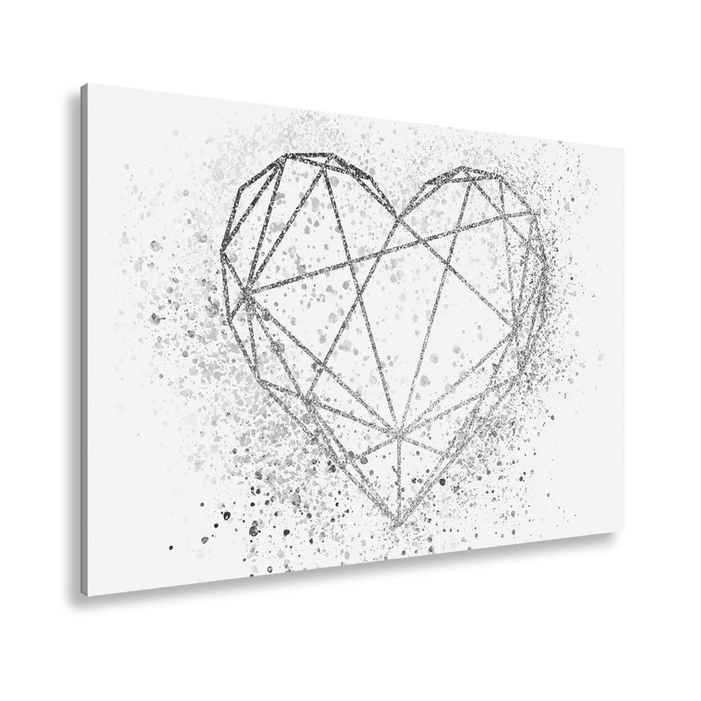 Leinwandbild Goldenes Linienherz im schimmernden Splatter - Design - deyoli