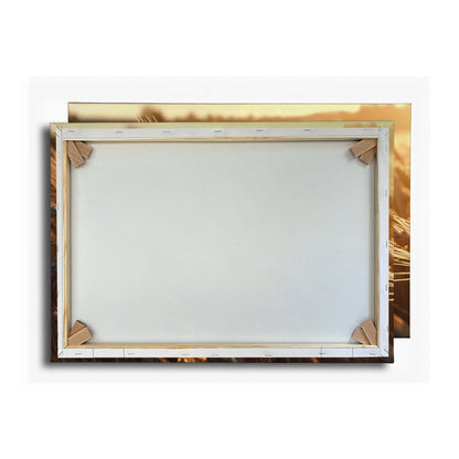 Leinwandbild Goldenes Weizenfeld – Tanzt im Abendlicht XXL Wandbild - deyoli