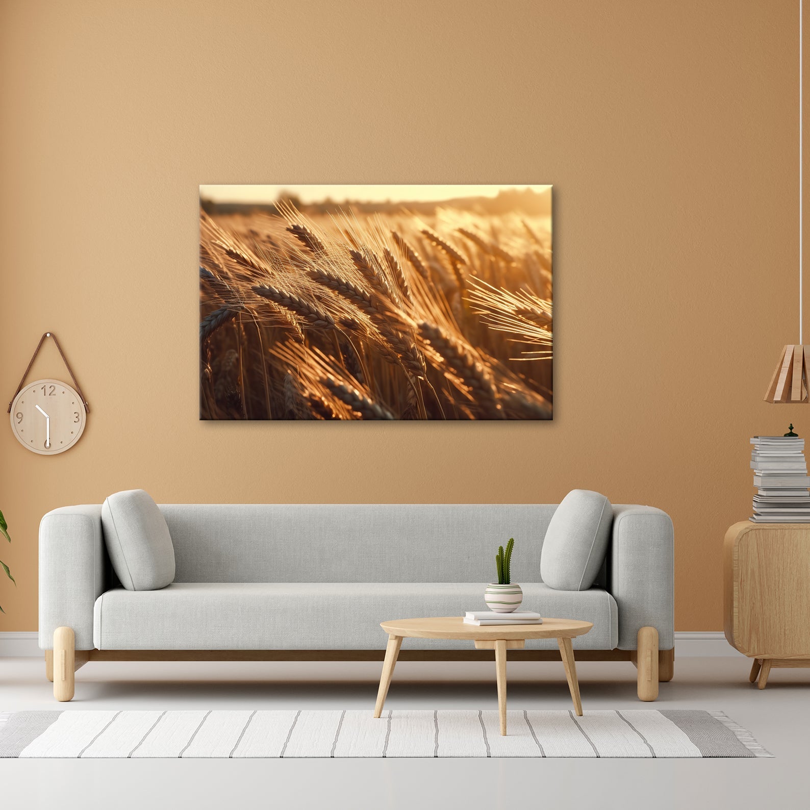 Leinwandbild Goldenes Weizenfeld – Tanzt im Abendlicht XXL Wandbild - deyoli