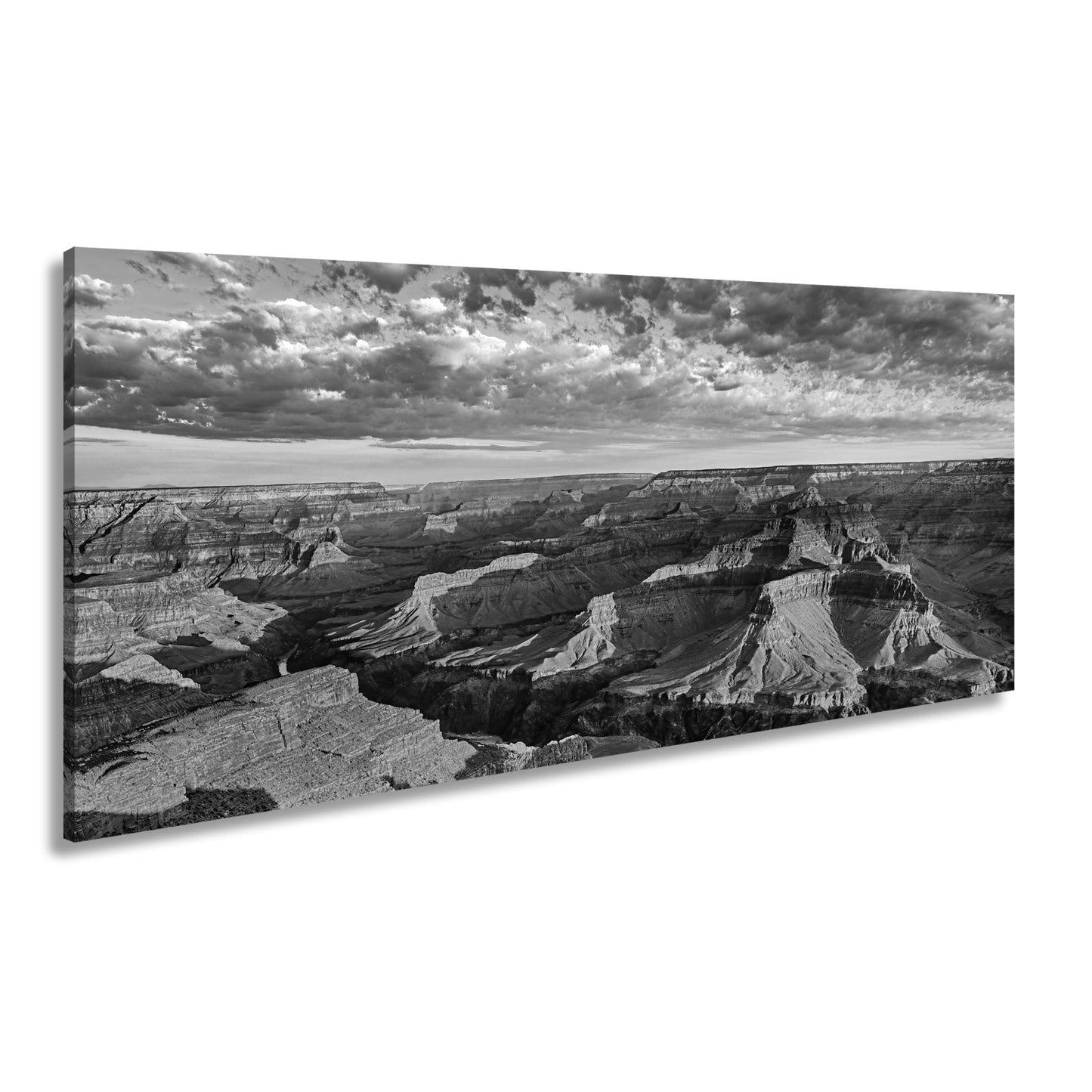 Leinwandbild Grand Canyon XXL – Sonnenlicht malt goldene Schatten in die Weiten - deyoli