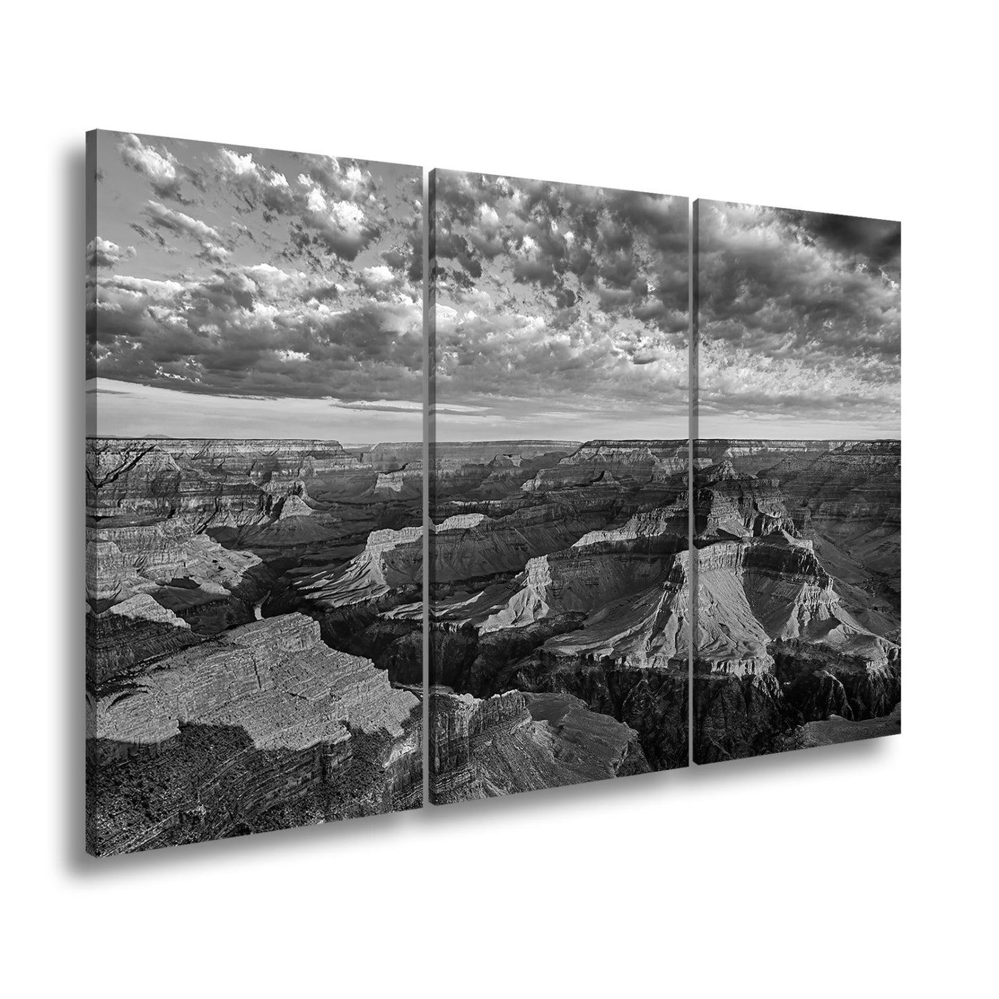 Leinwandbild Grand Canyon XXL – Sonnenlicht malt goldene Schatten in die Weiten - deyoli