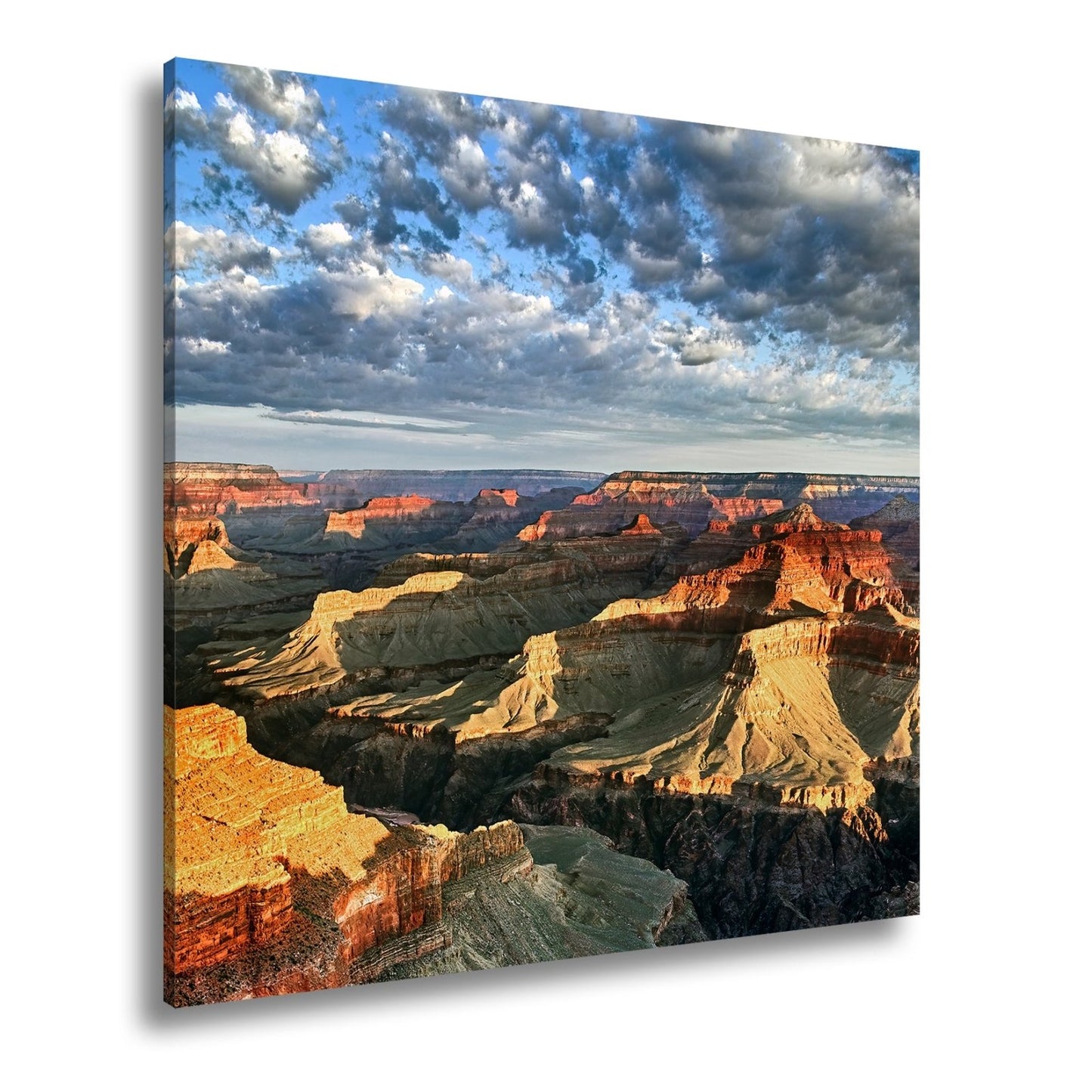 Leinwandbild Grand Canyon XXL – Sonnenlicht malt goldene Schatten in die Weiten - deyoli