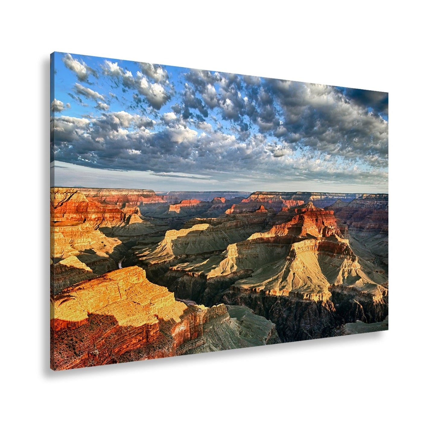 Leinwandbild Grand Canyon XXL – Sonnenlicht malt goldene Schatten in die Weiten - deyoli
