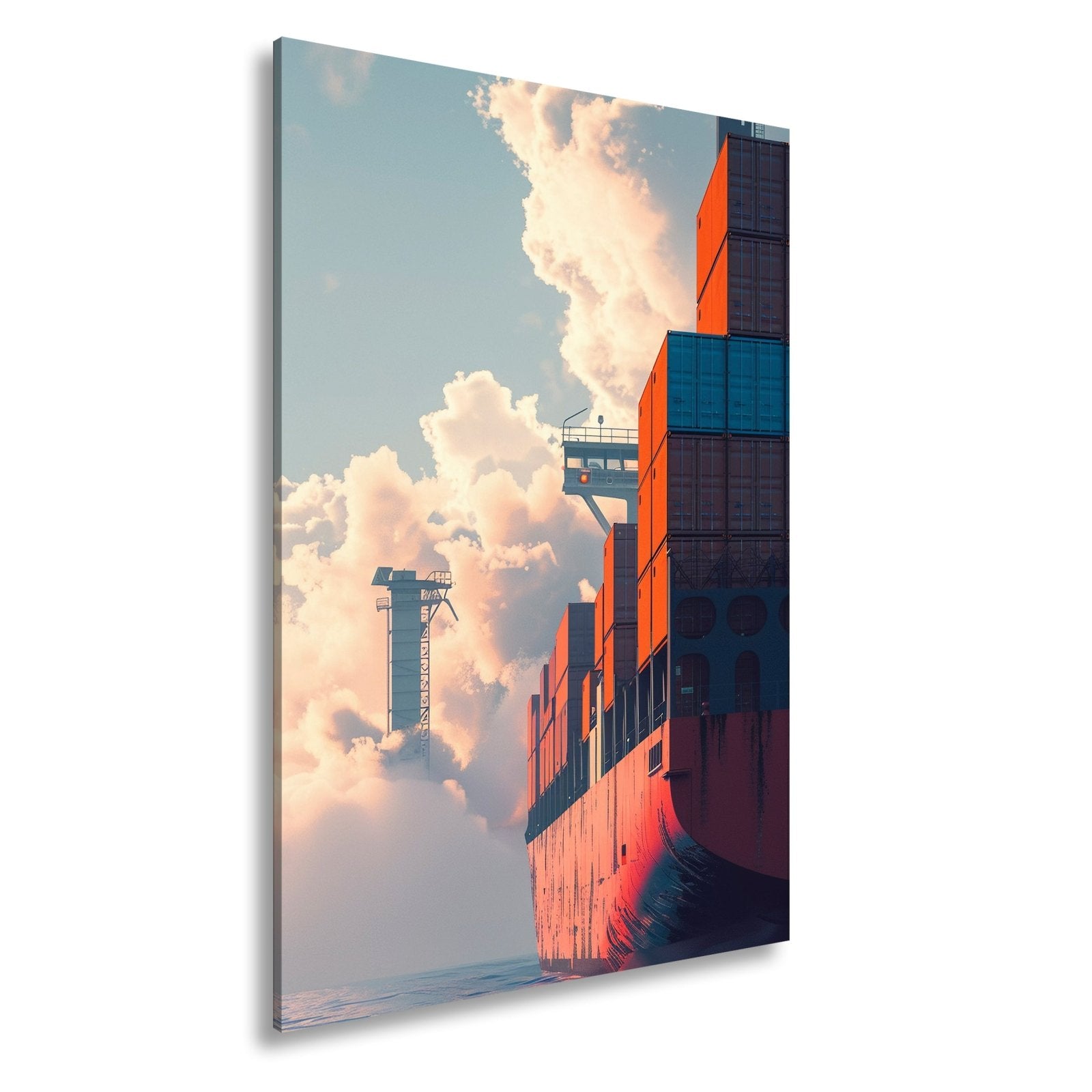 Leinwandbild Hafenpoesie im goldenen Licht XXL – Boote Wandbild Meer - deyoli