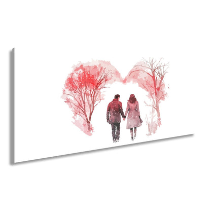 Leinwandbild Hand in Hand durch zarte Winterfarben der Liebe - deyoli
