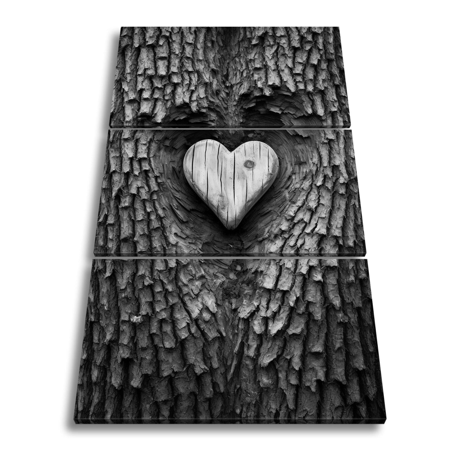 Leinwandbild Handwerk der Natur – geschnitzte Liebe im Baumherz. - deyoli