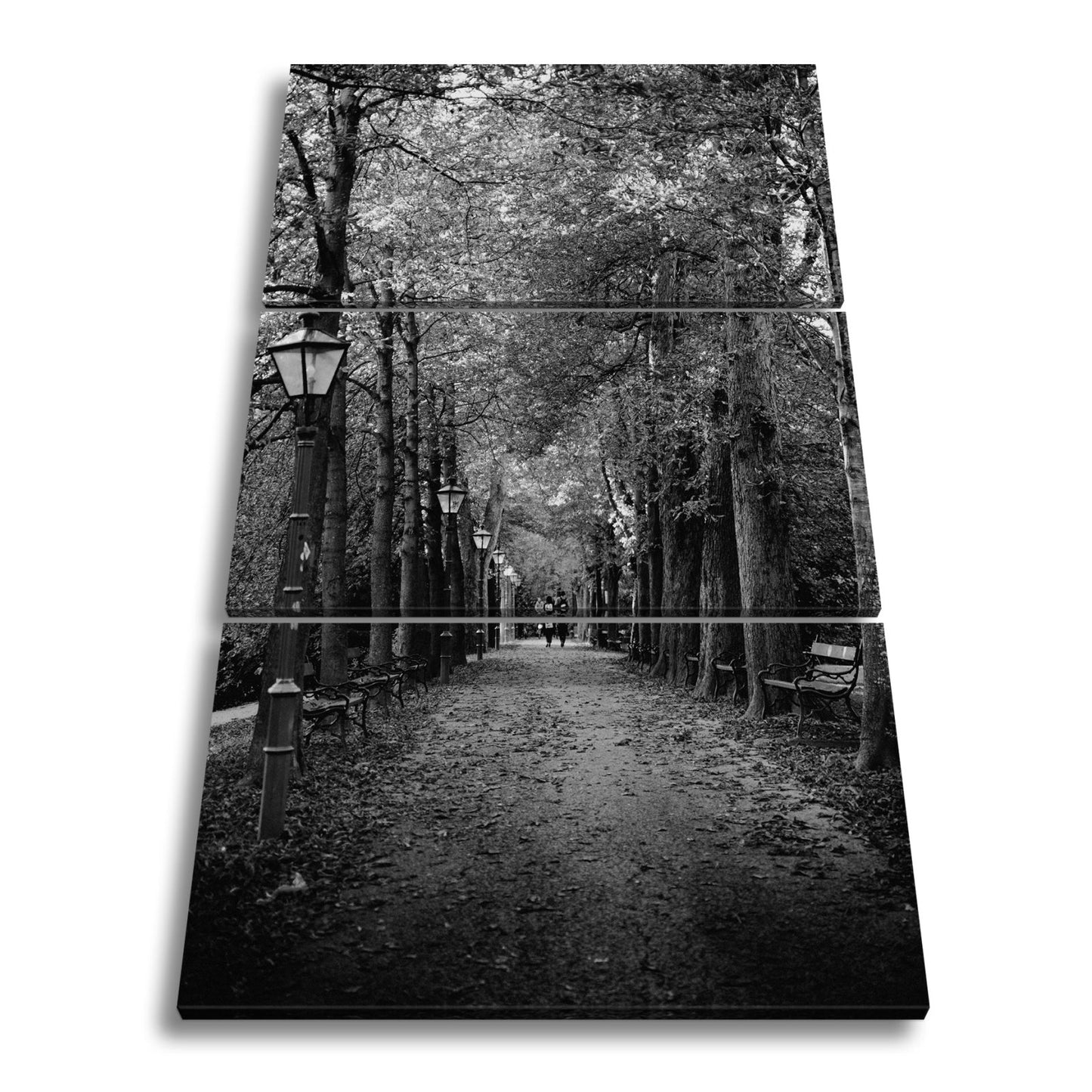 Leinwandbild Herbstfarben tanzen über einen romantischen Laubweg. - deyoli