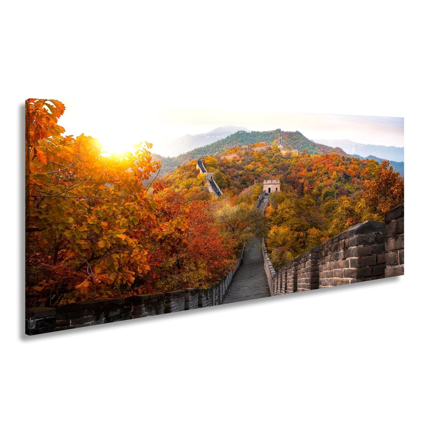 Leinwandbild Herbstglanz an der Großen Mauer – Geschichte im Farbenmeer. - deyoli