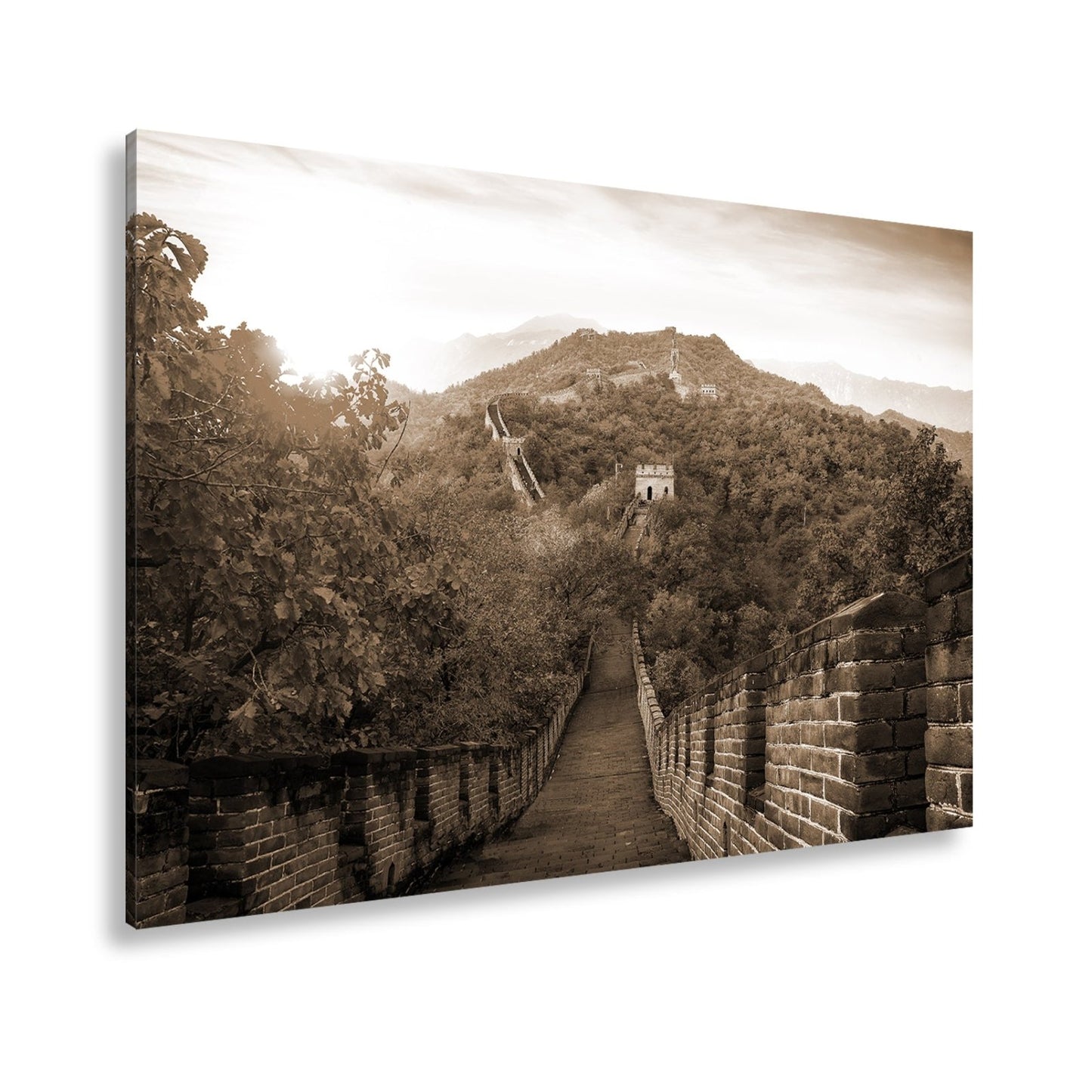 Leinwandbild Herbstglanz an der Großen Mauer – Geschichte im Farbenmeer. - deyoli