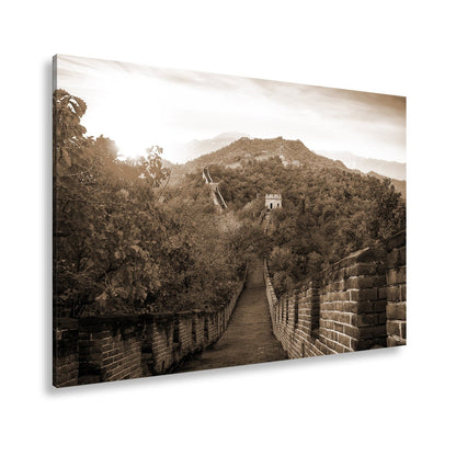 Leinwandbild Herbstglanz an der Großen Mauer – Geschichte im Farbenmeer. - deyoli