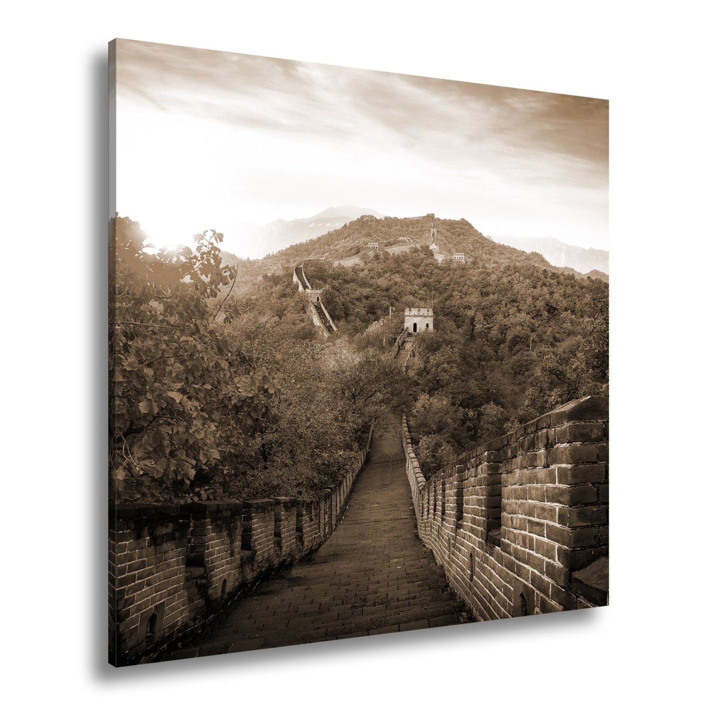 Leinwandbild Herbstglanz an der Großen Mauer – Geschichte im Farbenmeer. - deyoli