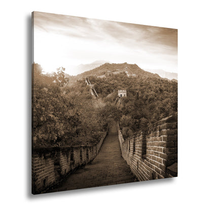 Leinwandbild Herbstglanz an der Großen Mauer – Geschichte im Farbenmeer. - deyoli