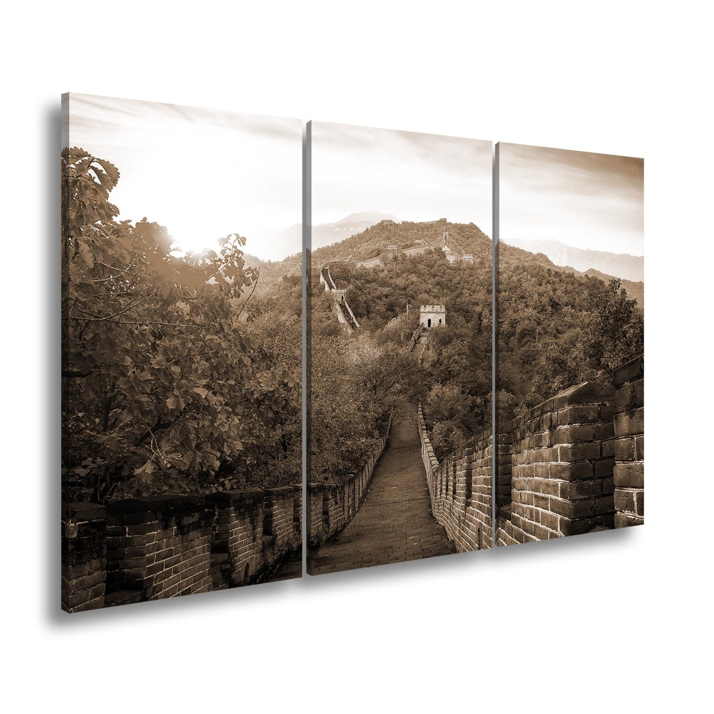 Leinwandbild Herbstglanz an der Großen Mauer – Geschichte im Farbenmeer. - deyoli